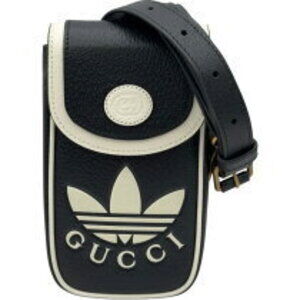Gucci Shoulder Bag Adidas Collaboration Black Leather
